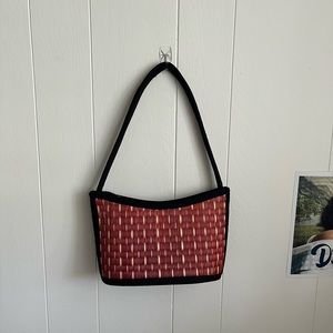 Woven mini shoulder bag